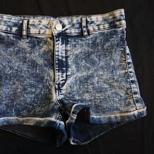 Acid Wash High Waisted Shorts